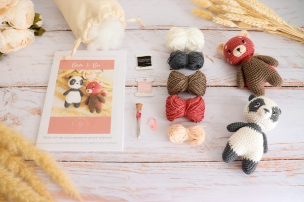 Kit Panda crochet Bam et Boo