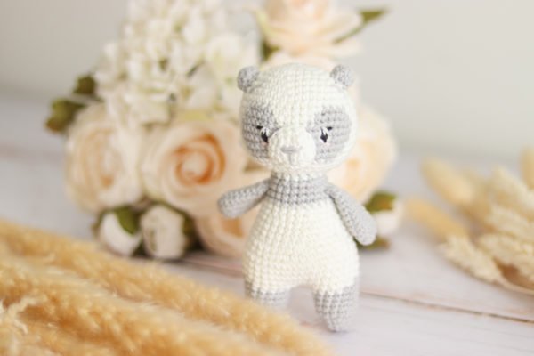 Panda crochet gris et blan Boo