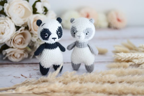 Panda crochet noir et blanc Bam