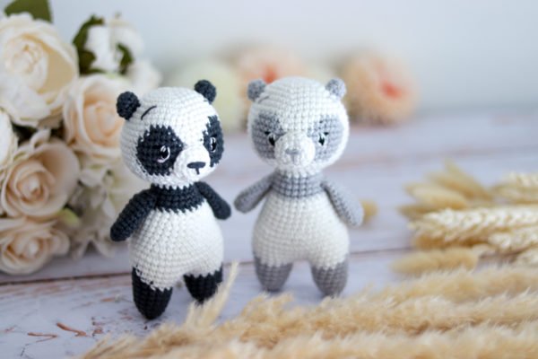 Panda crochet noir et blanc Bam