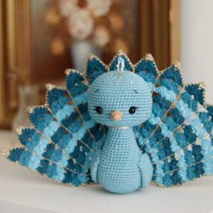 Kit crochet amigurumi DIY - le paon majestueux