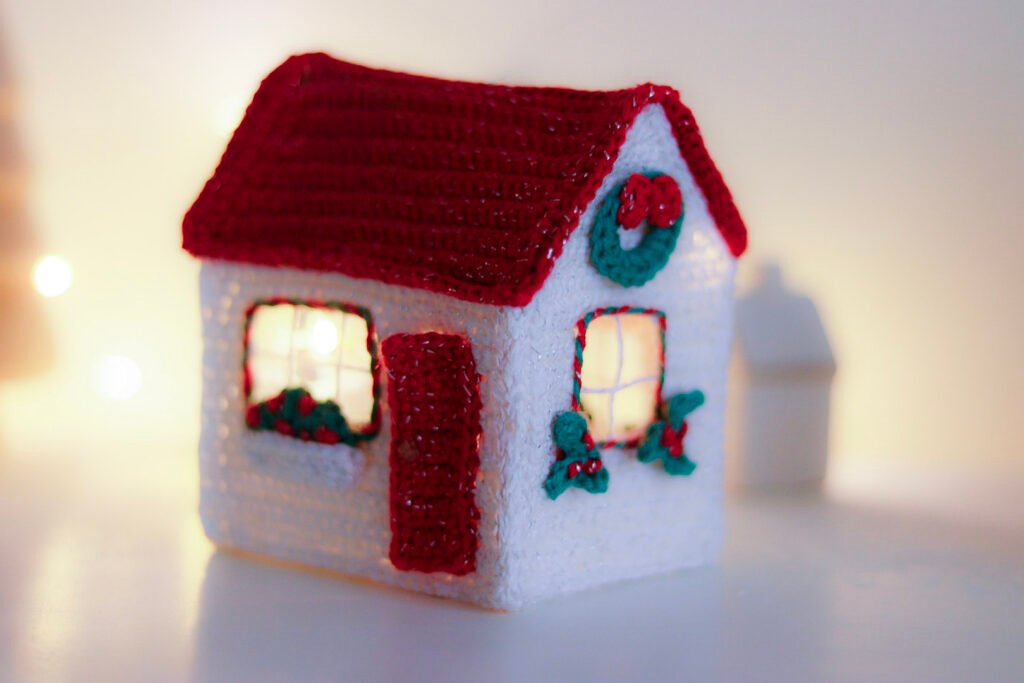 Maison de noël - patron crochet gratuit
