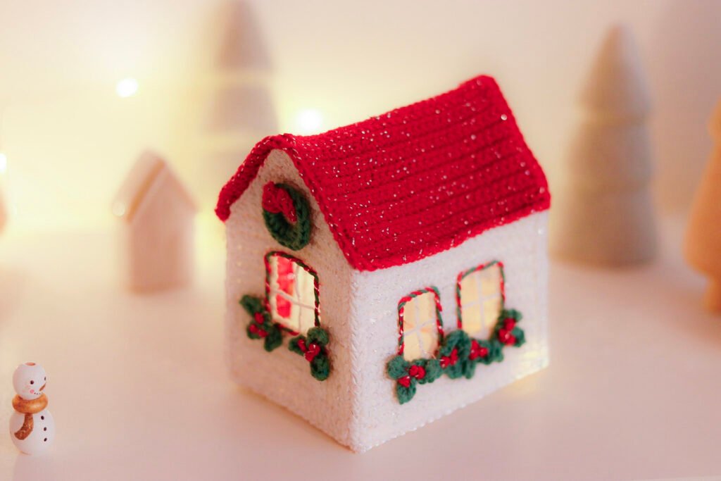 La maison de noel - patron crochet gratuit
