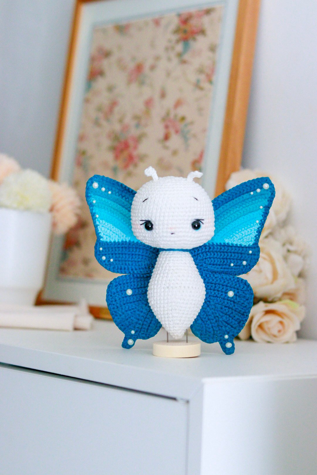 Kit crochet papillon ailes bleu et monarque amigurumi